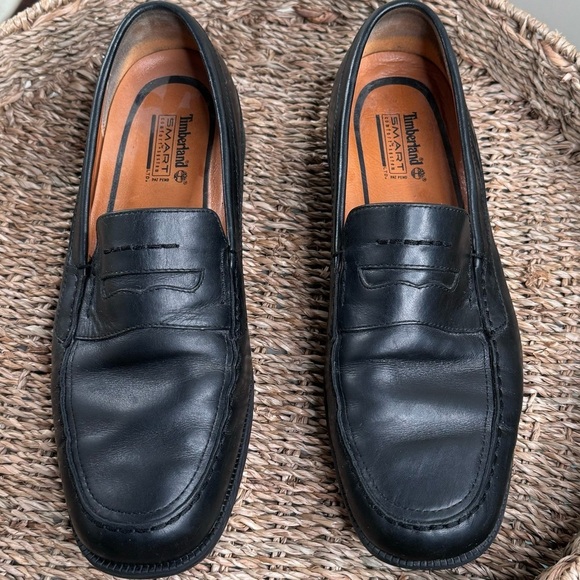 Timberland Other - Timberland Slip on black Leather Loafers Men's smart Comfort System Shoes 10.5